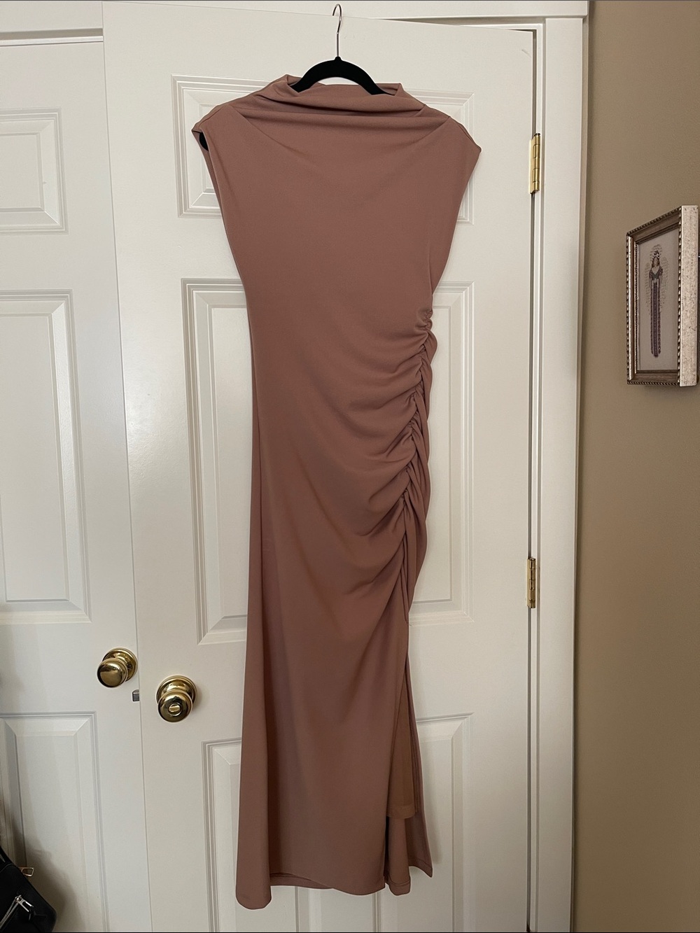 Anthropologie One-Shoulder Ruched Maxi Dress